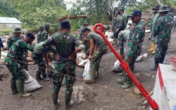 Progres Pembangunan Jembatan Gantung Desa Burni Bius Capai 50,8 Persen, TNI dan Warga Terus Kebut Pekerjaan