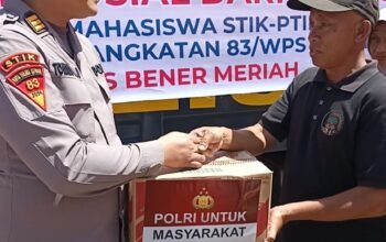 Mahasiswa STIK-PTIK Angkatan 83 Salurkan Bansos Kapolri Untuk Korban Banjir di Bener Meriah