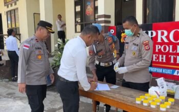 Polres Aceh Tengah Gelar Tes Urine Mendadak, Pastikan Personel Bebas Narkoba