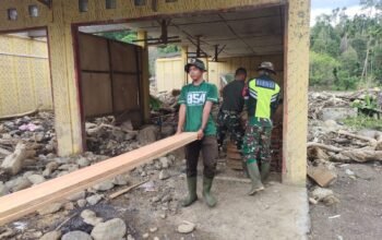 Satgas TNI Kebut Pembangunan Jembatan Gantung Desa Burlah, Progres Capai 58 Persen