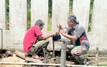 TMMD Ke-127 Kodim 0111/Bireuen Bangun Sarana Air Bersih, Satgas Pasang Pompa dan Tandon di Jeumpa Sikureung
