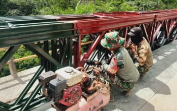 Progres Pembangunan Jembatan Bailey Lukup Sabun Barat Capai 97,5 Persen
