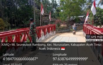 Babinsa Koramil 09/Nurussalam Patroli dan Cek Jembatan Baley, Pastikan Akses Ekonomi Warga Lancar