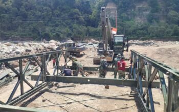 Satgas TNI Genjot Pemasangan Jembatan Bailey di Ketol, Progres Capai 25 Persen