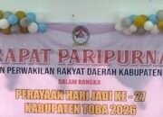 Paripurna HUT ke-27 Kabupaten Toba Digelar di Balige, Ketua DPRD Franshendrik Tambunan Serukan Persatuan dan Salam Pancasila