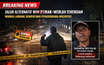 BREAKING NEWS: Jalur Alternatif Wih Porak–Werlah Terendam, Warga Larang Sementara Pengendara Melintas