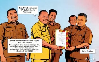 Plt Sekda Aceh Tamiang Lantik Tiga Plt Kepala Dinas, Pastikan Pelayanan Publik Tetap Optimal