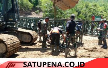 Progres Pembangunan Jembatan Bailey di Linge Capai 45 Persen