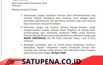 Bupati Aceh Tamiang Instruksikan Pendataan Ulang Korban Bencana, Pastikan Tak Ada Warga Terlewat