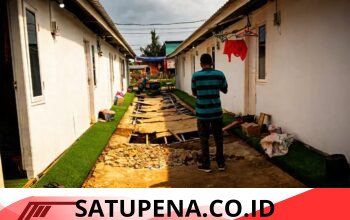 Koridor Huntara Simpang IV Upah Ambles 12 Meter, Penghuni Khawatir Timbulkan Korban