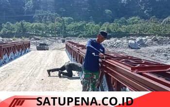 Satgas Gulbencal Kodim 0106/Aceh Tengah Rampungkan Pemasangan Jembatan Bailey di Ketol