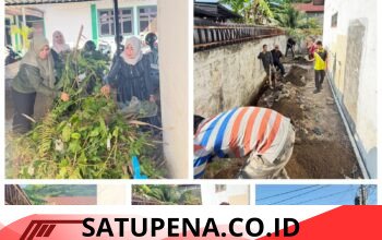 Semangat Kebersamaan Menguat, Dinas Syariat Islam dan Pendidikan Dayah Lhokseumawe Gelar Gotong Royong Massal