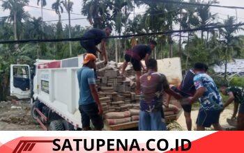 Gotong Royong Membara, Satgas TMMD dan Warga Turunkan Material RTLH di Suka Makmur