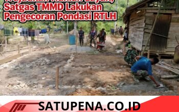 Satgas TMMD ke-128 dan Warga Gotong Royong, Pondasi RTLH di Sekerak Mulai Dicor