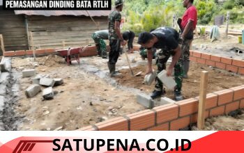 TMMD Reguler ke-128 Kodim 0117/Aceh Tamiang: Pembangunan RTLH di Suka Makmur Masuk Tahap Pemasangan Dinding