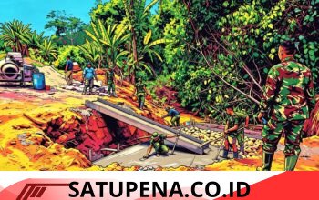 Gotong Royong TNI dan Warga, Jembatan Penghubung di Suka Makmur Dibangun Lewat Program TMMD