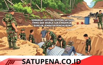 Gotong Royong TNI dan Warga, Jembatan Aramco di Suka Makmur Dibangun Kokoh
