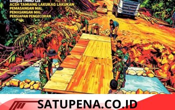 Presisi dan Kualitas Jadi Prioritas, Satgas TMMD 128 Aceh Tamiang Pasang Mal Pengecoran Pelat Beton