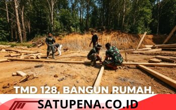 Gotong Royong Tanpa Batas, Pembangunan RTLH Bapak Muin Dikebut dalam Program TMMD ke-128