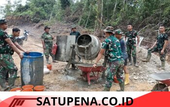 Semangat Satgas TMMD dan Warga Menggelora, Material Siap Dukung Pembangunan Gorong-Gorong