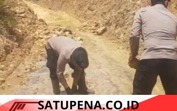 Respon Cepat Kapolsek Bintang Tinjau Jalur Tertutup Longsor, Koordinasi Cepat dengan BPBD untuk Pemulihan Akses