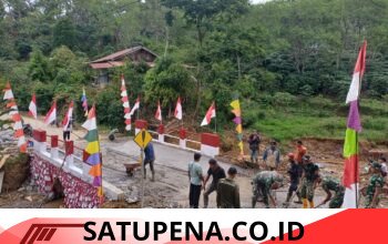 Jembatan Aramco Dibangun di Bener Meriah, TNI dan Warga Bersatu Buka Akses Ekonomi Desa