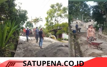 Warga Bener Mulie Gotong Royong Bangun Jalan Penghubung Antar Desa