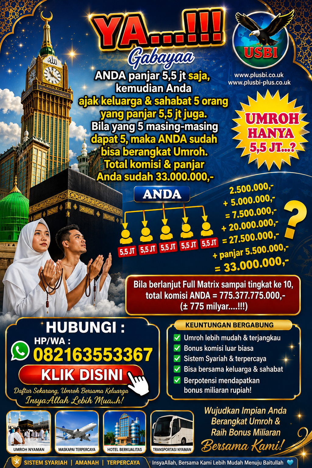 Promo Umroh USBI Panjar 5,5 Juta