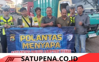Satlantas Polres Lampung Utara Edukasi Sopir Truk di Rest Area Jalan Lintas Tengah Sumatera