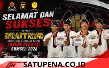 Personel Satbrimob Polda Sumsel Batalyon B Pelopor Torehkan Prestasi Gemilang pada Kejuaraan Daerah Tarung Derajat Provinsi Sumsel Tahun 2026