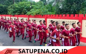 Personel Satbrimob Polda Sumsel Batalyon B Pelopor Laksanakan Giat Olahraga untuk Jaga Kebugaran dan Kesiapsiagaan
