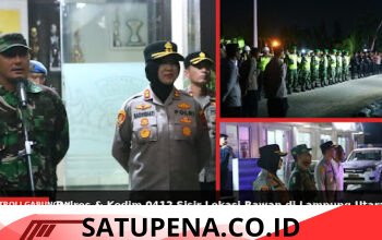 Patroli Skala Besar di Lampung Utara: 70 Personel Gabungan Sisir Lokasi Rawan dan Jam Malam