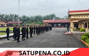Personel Satbrimob Polda Sumsel Batalyon B Pelopor Laksanakan Apel Siaga di Mako Batalyon