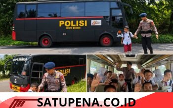 Menjemput Senyum Pelajar Batalyon B Pelopor Hadirkan Transportasi Aman, Pelajar SDN 25 Antusias Naik Bus Sekolah Gratis