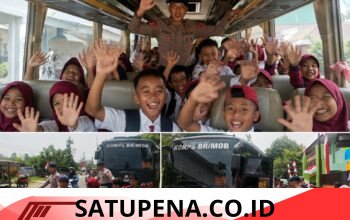 Senyum Ceria Warnai Perjalanan Pulang, Bus Sekolah Gratis Batalyon B Pelopor Jadi Sahabat Pelajar SDN 11 Lubuklinggau