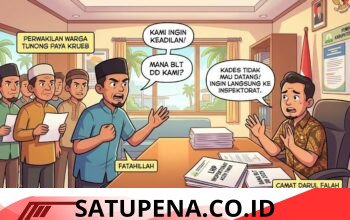 Perwakilan Warga Tunong Paya Krueb Mendatangi Camat Darul Falah Pertanyakan Pengembalian BLT DD 2025