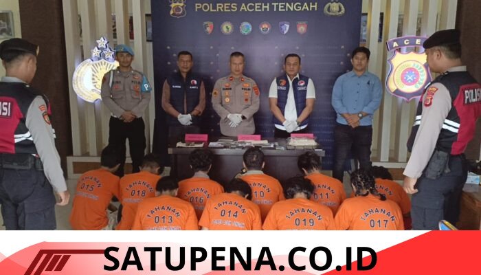 Polres Aceh Tengah Ungkap Jaringan Ganja Lintas Wilayah, 10 Tersangka Diamankan