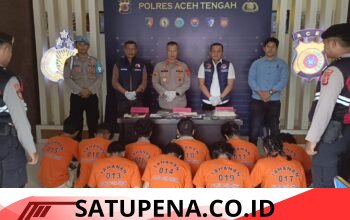 Polres Aceh Tengah Kembali Ungkap Jaringan Narkotika Lintas Kabupaten Aceh Tengah-Banda Aceh-Aceh Besar- Aceh Selatan, 10 Tersangka di Ringkus