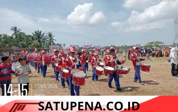 Gema Drumband SMPN 1 Pante Bidari Kobarkan Semangat Merdeka, Generasi Muda Harus Berani Tampil dan Berprestasi