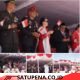 Kapolres Toba Didampingi Ketua Bhayangkari Hadiri Pawai Karnaval HUT RI Ke 81