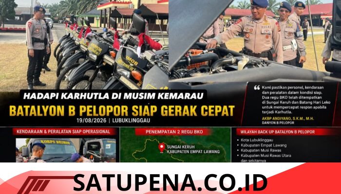 Musim Kemarau, Batalyon B Pelopor Tingkatkan Kesiapan Hadapi Karhutla