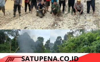 Polisi Tindak Tambang Emas Ilegal di Sungai Minak Muratara, Alat Dompeng Dibakar