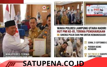 Wakapolres Lampung Utara Hadiri HUT PMI ke-81, Terima Penghargaan dari PMI