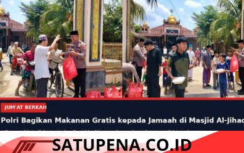 Polsek Punggur Bagikan Ratusan Nasi Kotak di Dua Masjid Lampung Tengah