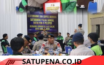 Satbrimob Polda Sumsel Batalyon B Pelopor Jalin Silaturahmi Bersama Komunitas Ojek Online Kota Lubuklinggau
