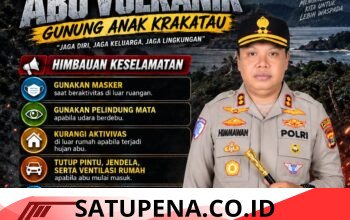 Kapolres Tulang Bawang Barat Imbau Warga Waspada dan Pakai Masker, Abu Anak Krakatau Mulai Menyebaar