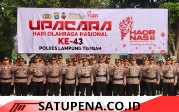 Polres Lampung Tengah Gelar Upacara Haornas 2026, Ajak Warga Budayakan Hidup Sehat