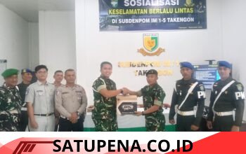 Anggota TNI Menerima Sosialisasi Keselamatan Berlalulintas DI Subdenpom IM/1-5 Takengon