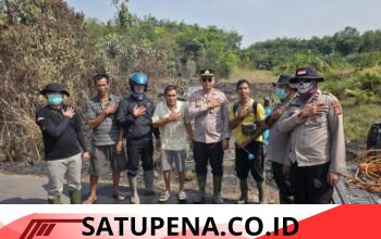 Polsek Muara Kelingi, TNI dan Pihak Perusahaan Berjibaku Padamkan Hotspot di Desa Petunang