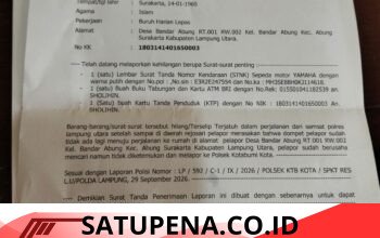 Kehilangan Dompet Berisi Sejumlah Uang dan Dokumen Penting. Warga Bandar Abung Lapor ke Polsek.